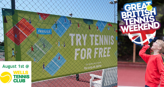 Poster advertising the great British Tennis weekend