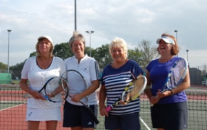 Lorna, Linda Vicky and Kim in the Ladies Doubles