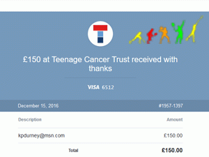 Teenage Cancer Trust Donation